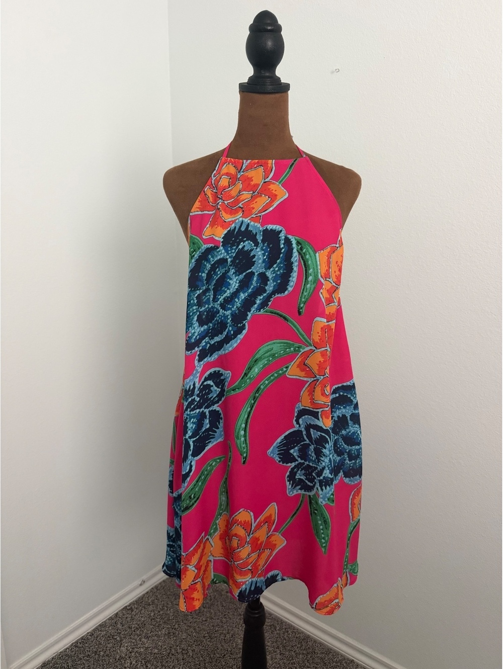 Show Me Your Mumu Sleeveless Colorful Floral Katy Halter Swing Dress Size M